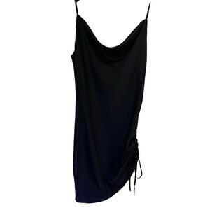 Amisu Black Mini Dress with Ruched Detail Size 8
